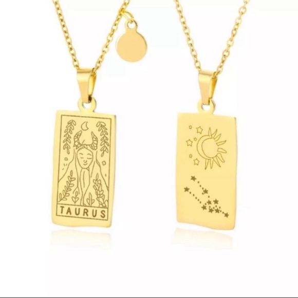 Taurus Tarot Zodiac Symbol In 18k GP Double Sided - Picture 1 of 7
